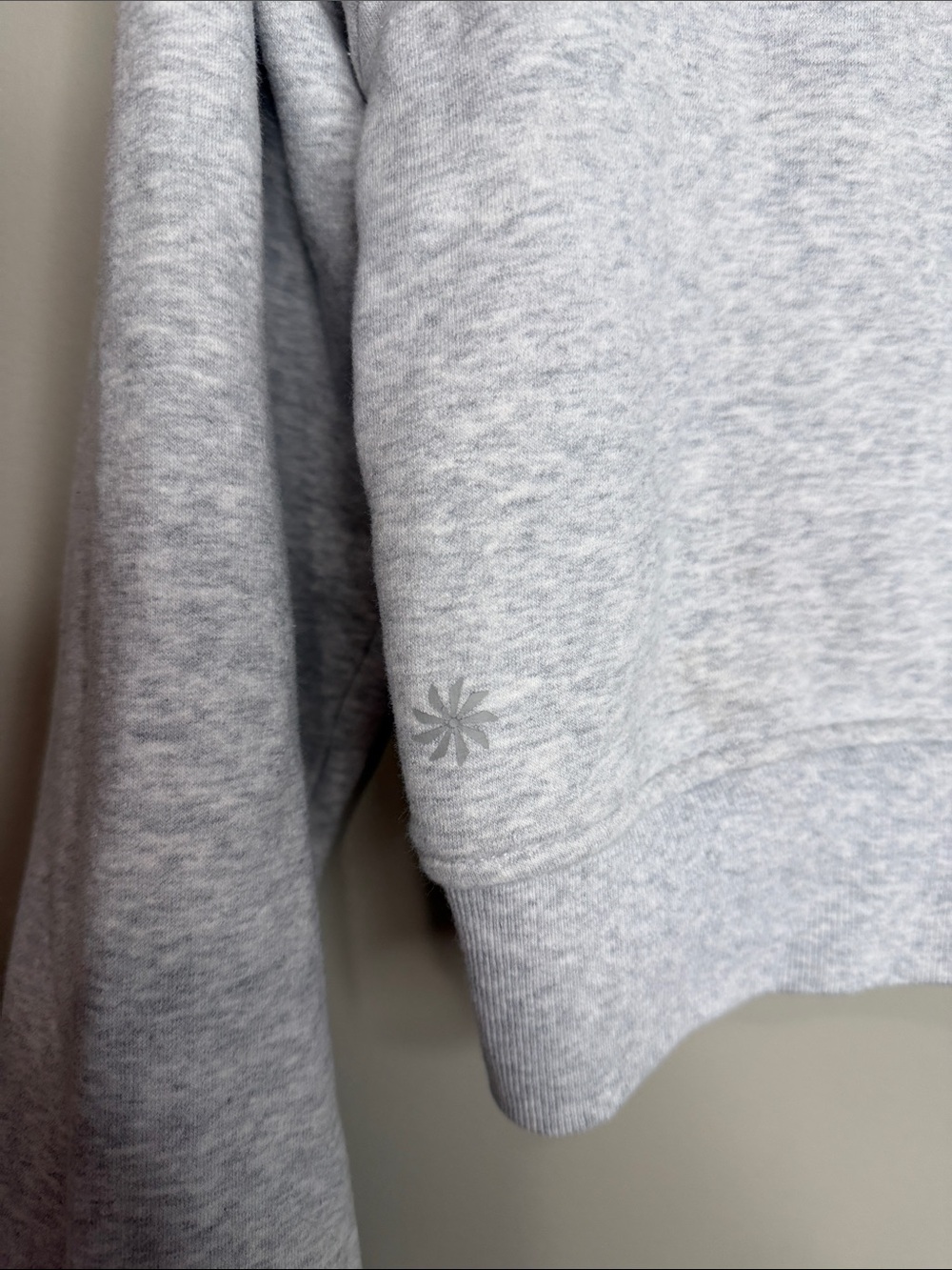 Athleta Girl Cropped Quarter-Zip Hoodie Sweatshirt - Light Gray XL 14 - Picture 3 of 6